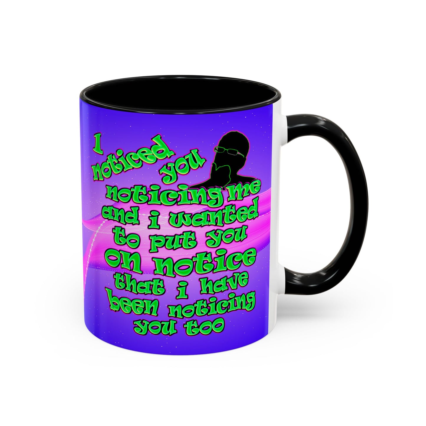 noticed you noticing - Accent Mug (purple-pink wave)