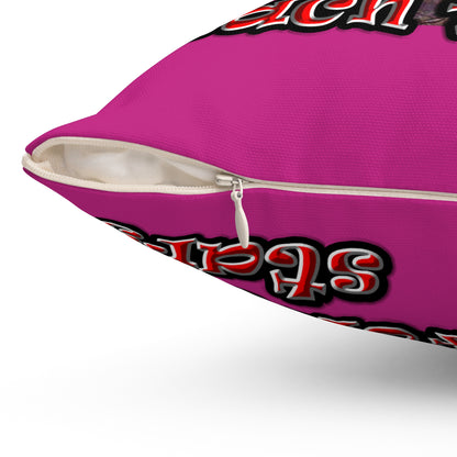 defy conquer reach - Spun Polyester Square Pillow - (pink)