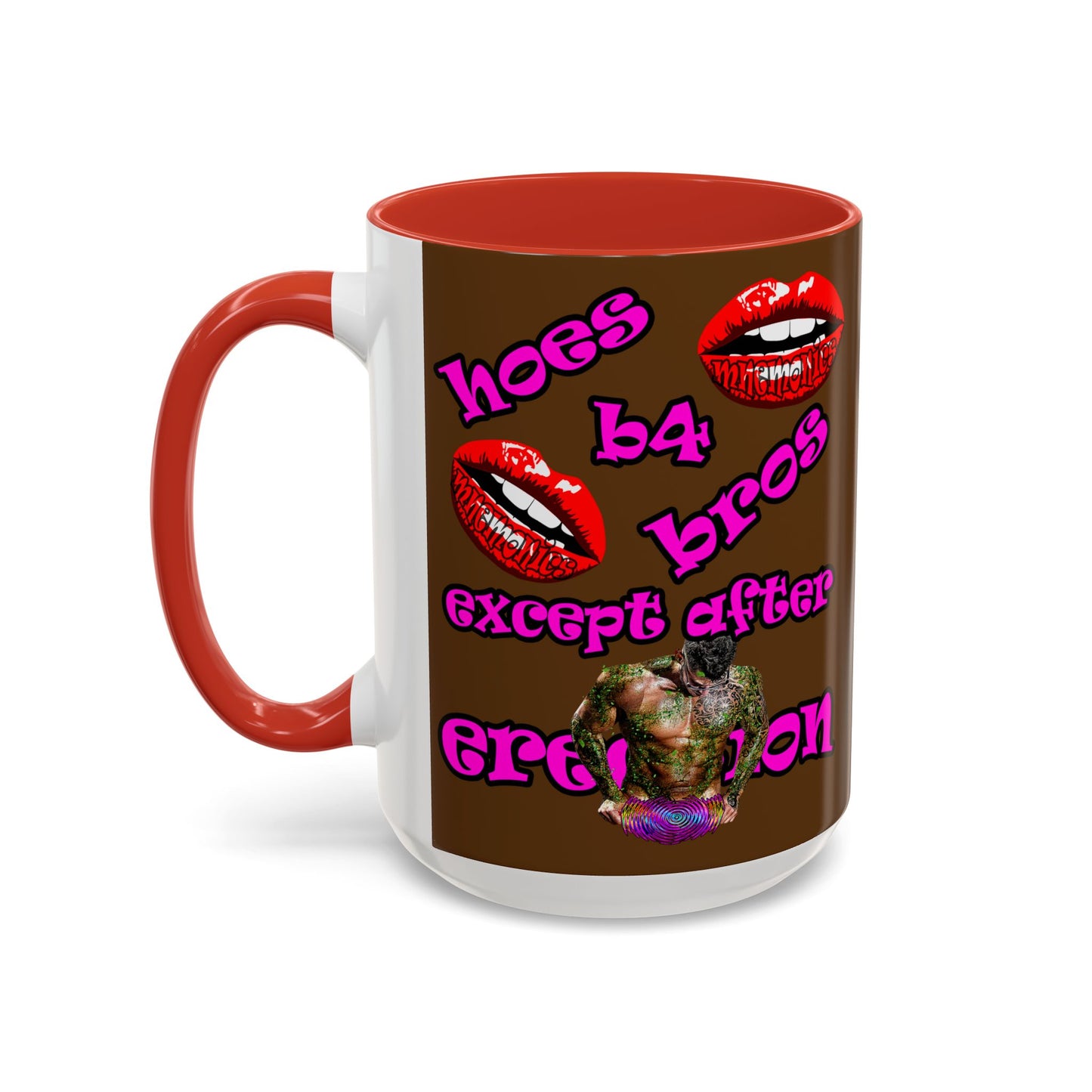 hoes b4 bros - Accent Mug (brown)