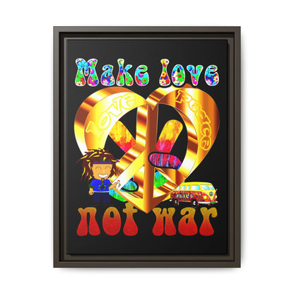 love peace - framed canvas art (black)