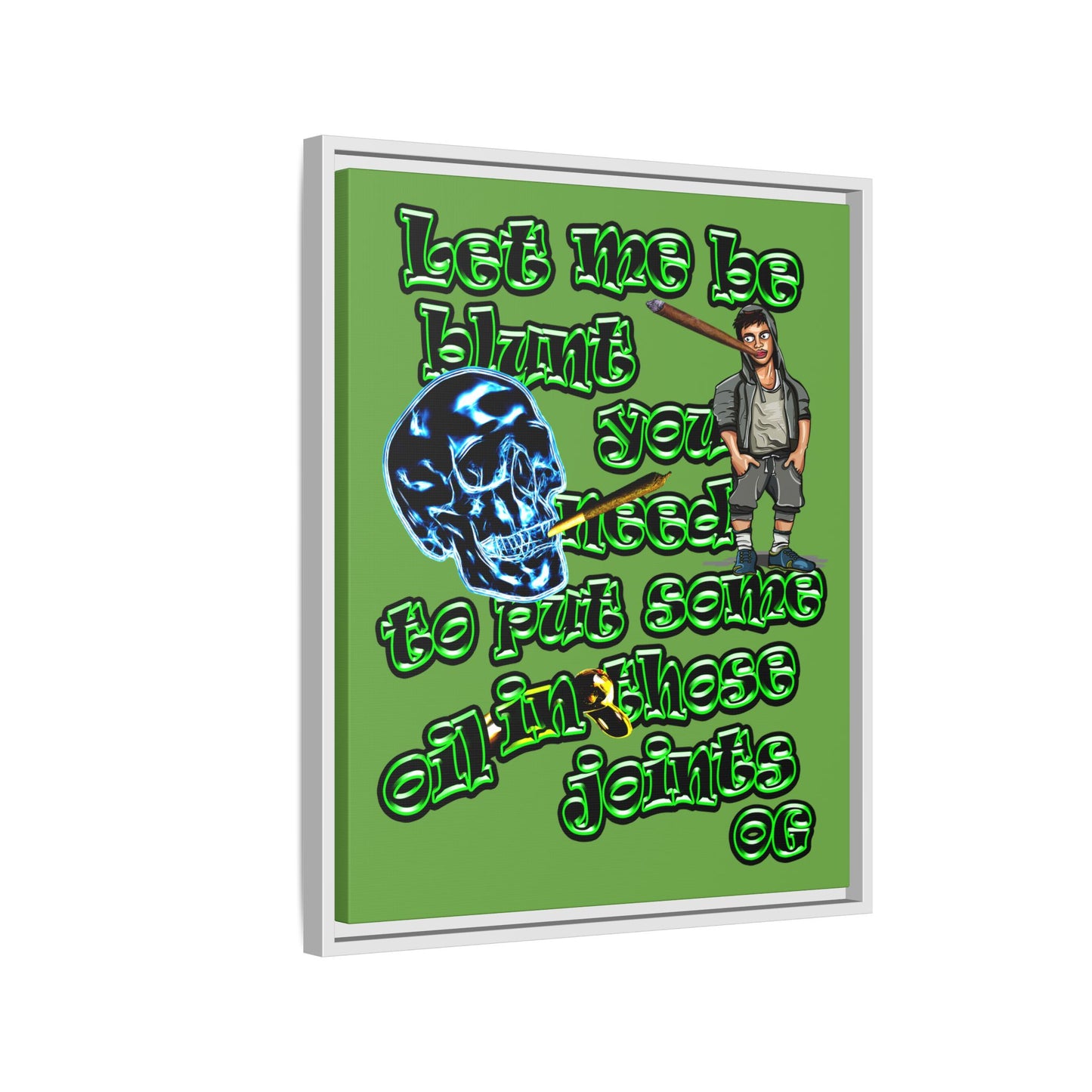 og - framed canvas art (green)