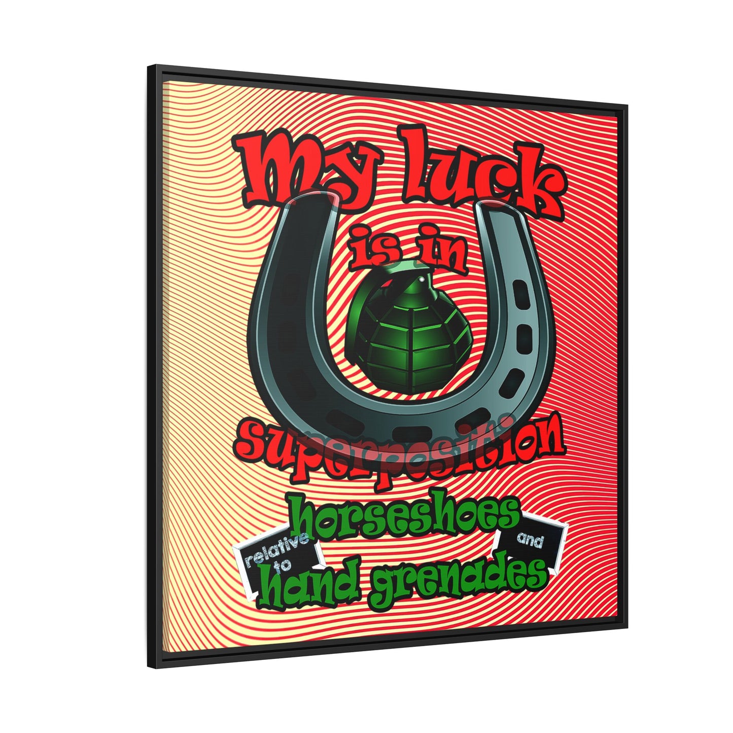 my luck - framed canvas art (yellow-orange wave)