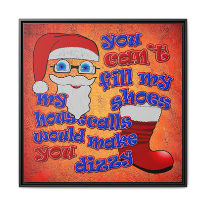 santa's shoes - framed canvas art (burnt orange)