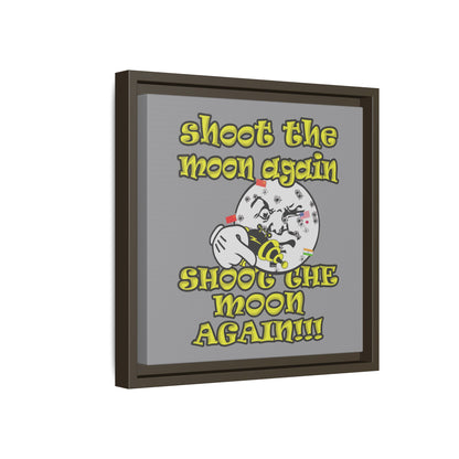 shoot the moon again - framed canvas art (grey)