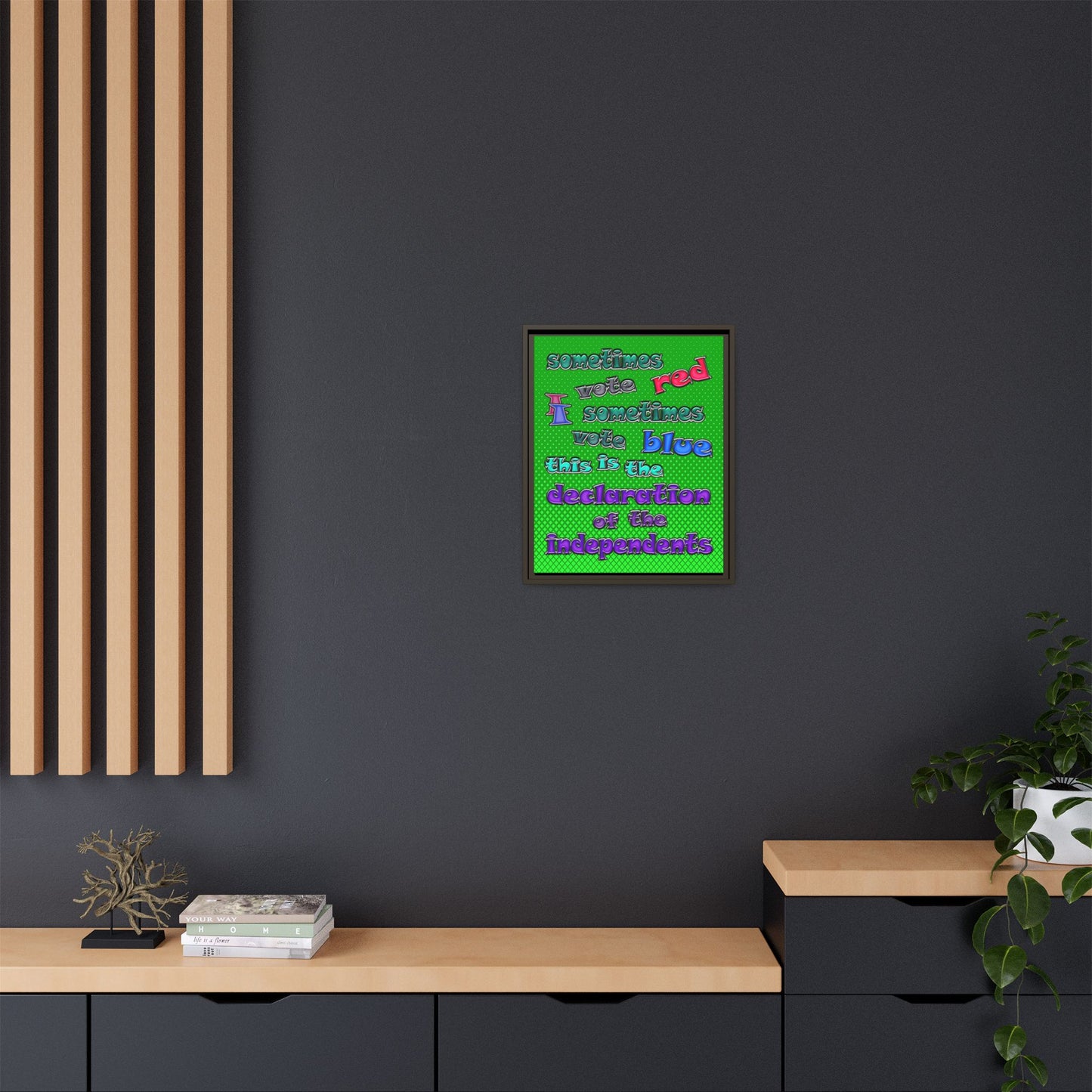 declaration of the independents - framed canvas art (logo green)