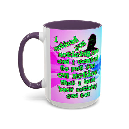 noticed you noticing - Accent Mug (light blue-pink wave)