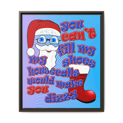 santa's shoes - framed canvas art (light blue-purple wave)