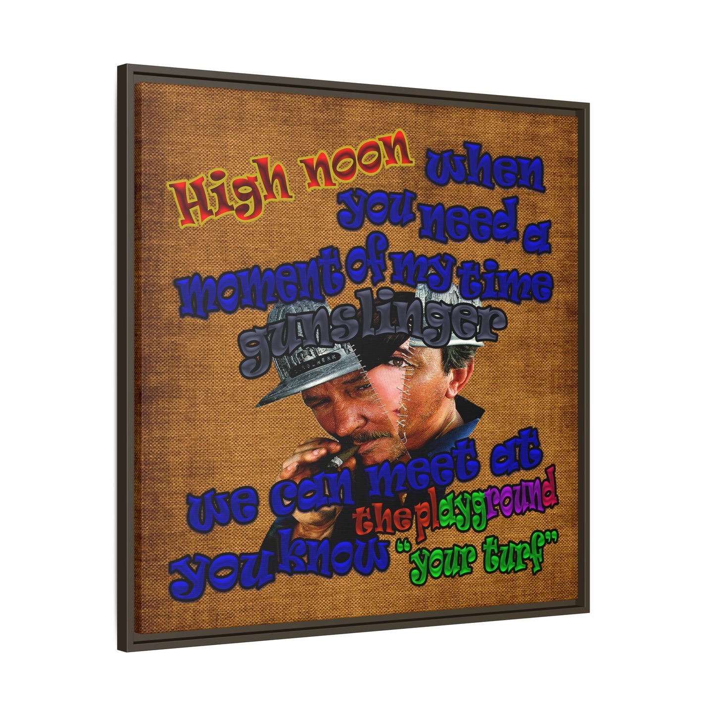 high noon - framed canvas art (brown papyrus)
