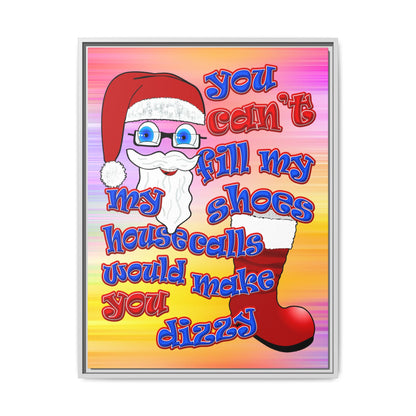 santa's shoes - framed canvas art (color blur)