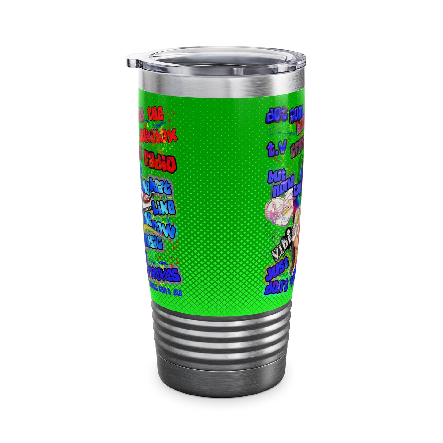 drop the beat - Ringneck Tumbler, 20oz  (logo green)