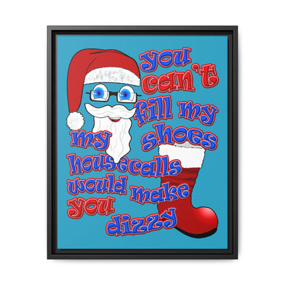 santa's shoes - framed canvas art (turquoise)