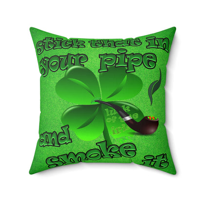 celtics logo - Spun Polyester Square Pillow - (green turf)
