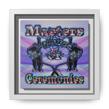 em cee squared - framed canvas art (light blue-pink wave)