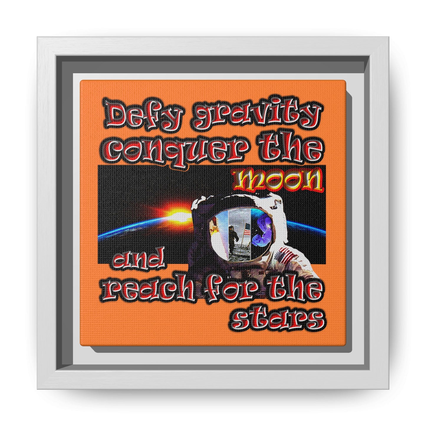 defy conquer reach - framed canvas art (crusta)