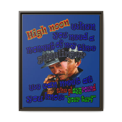 high noon - framed canvas art (dark blue)