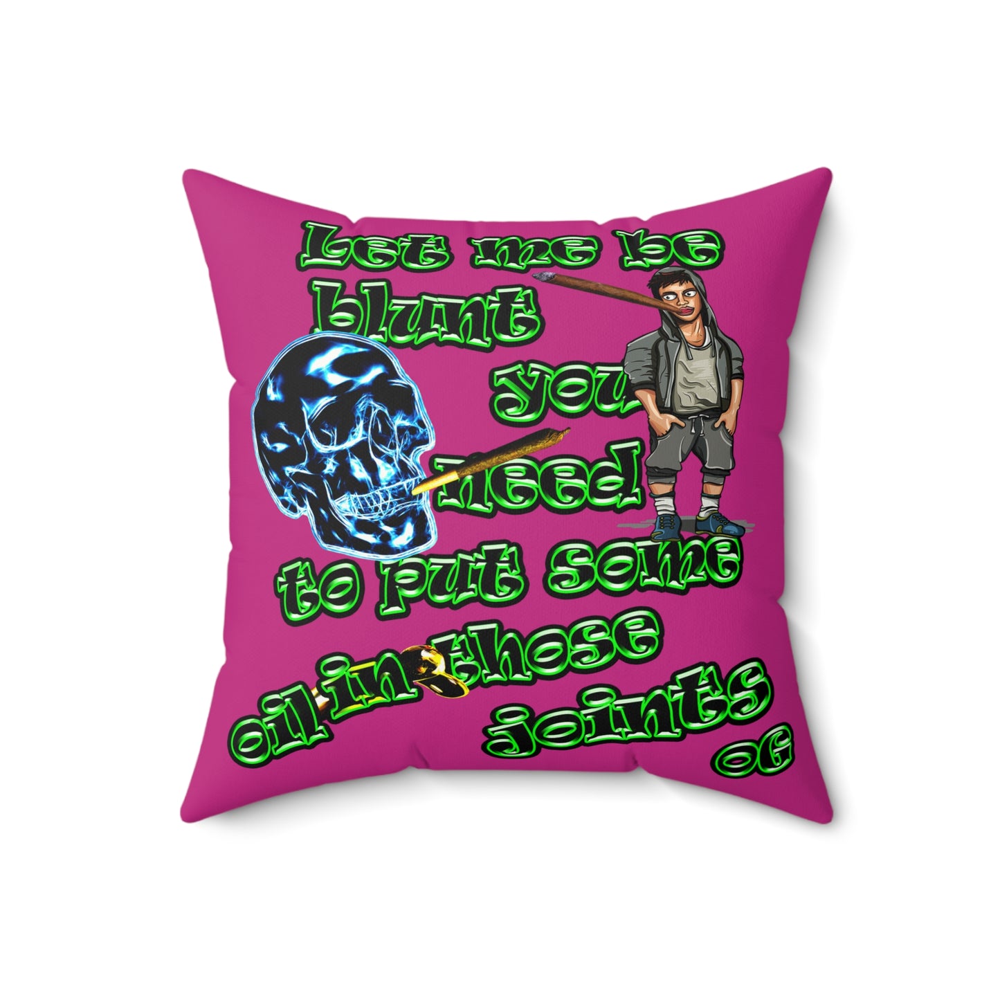 og - Faux Suede Square Pillow - (pink)