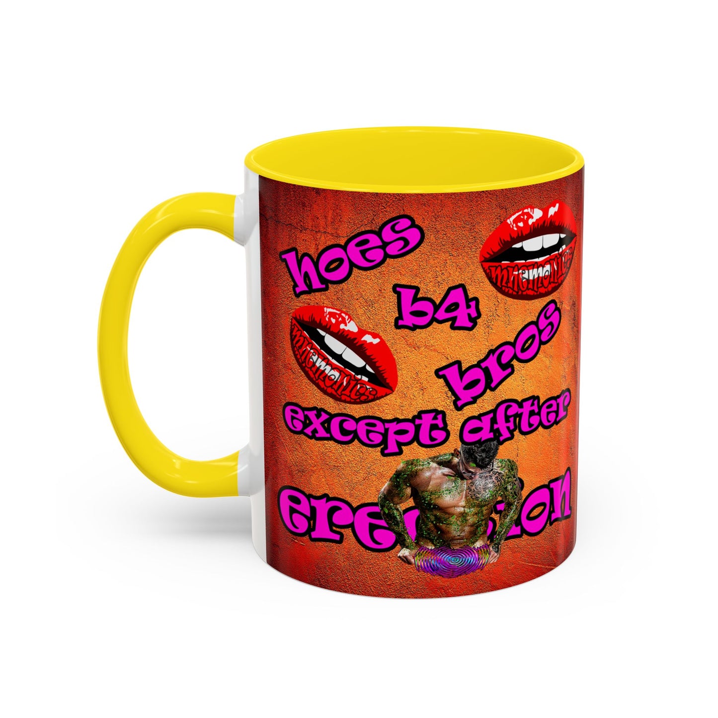 hoes b4 bros - Accent Mug (burnt orange)