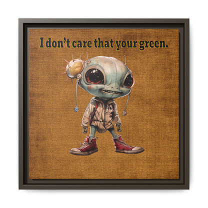 I don't care that your green - framed canvas art (brown papyrus)