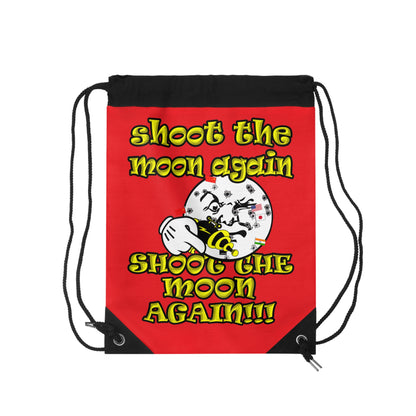 shoot the moon again - Drawstring Bag (red)