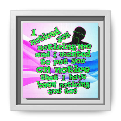 noticed you noticing - framed canvas art (light blue-pink wave)