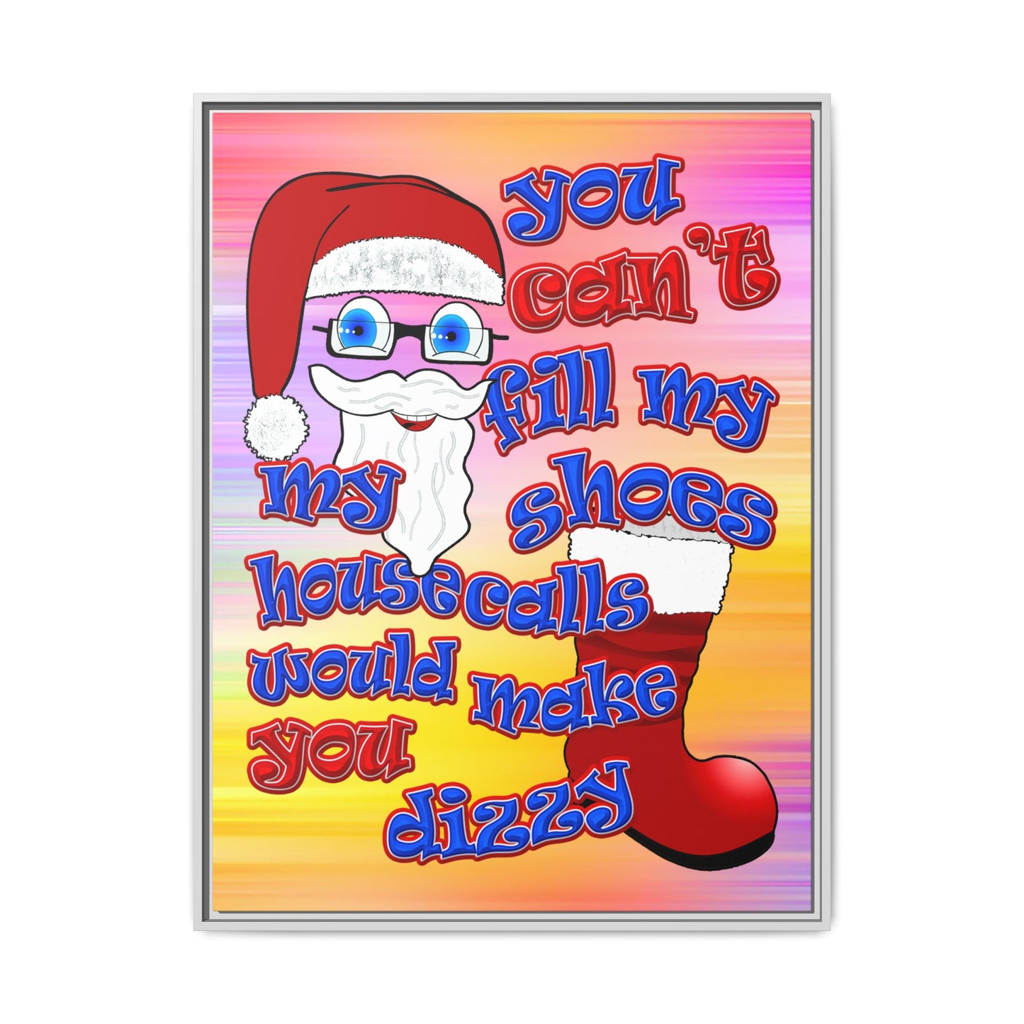 santa's shoes - framed canvas art (color blur)