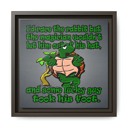turtle race - framed canvas art (grey-light grey)
