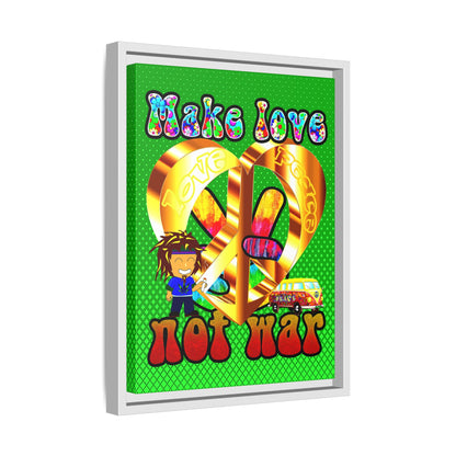 love peace - framed canvas art (logo green)