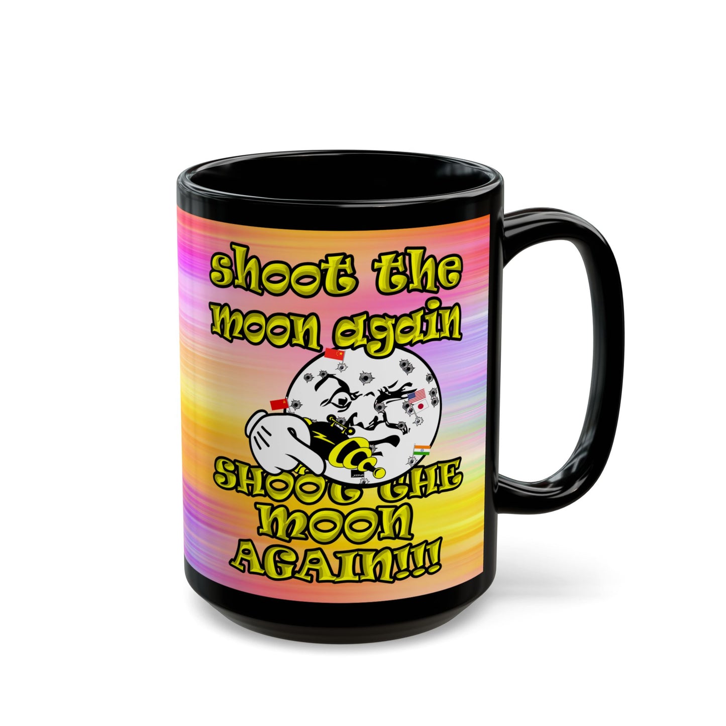 shoot the moon again - Black Mug (color blur)