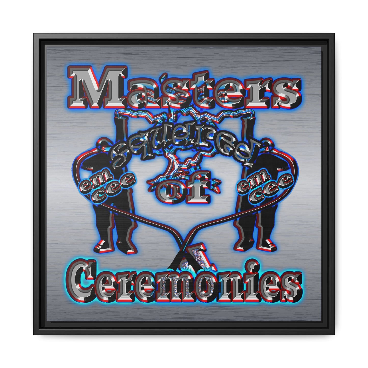 em cee squared - framed canvas art (brushed nickel)