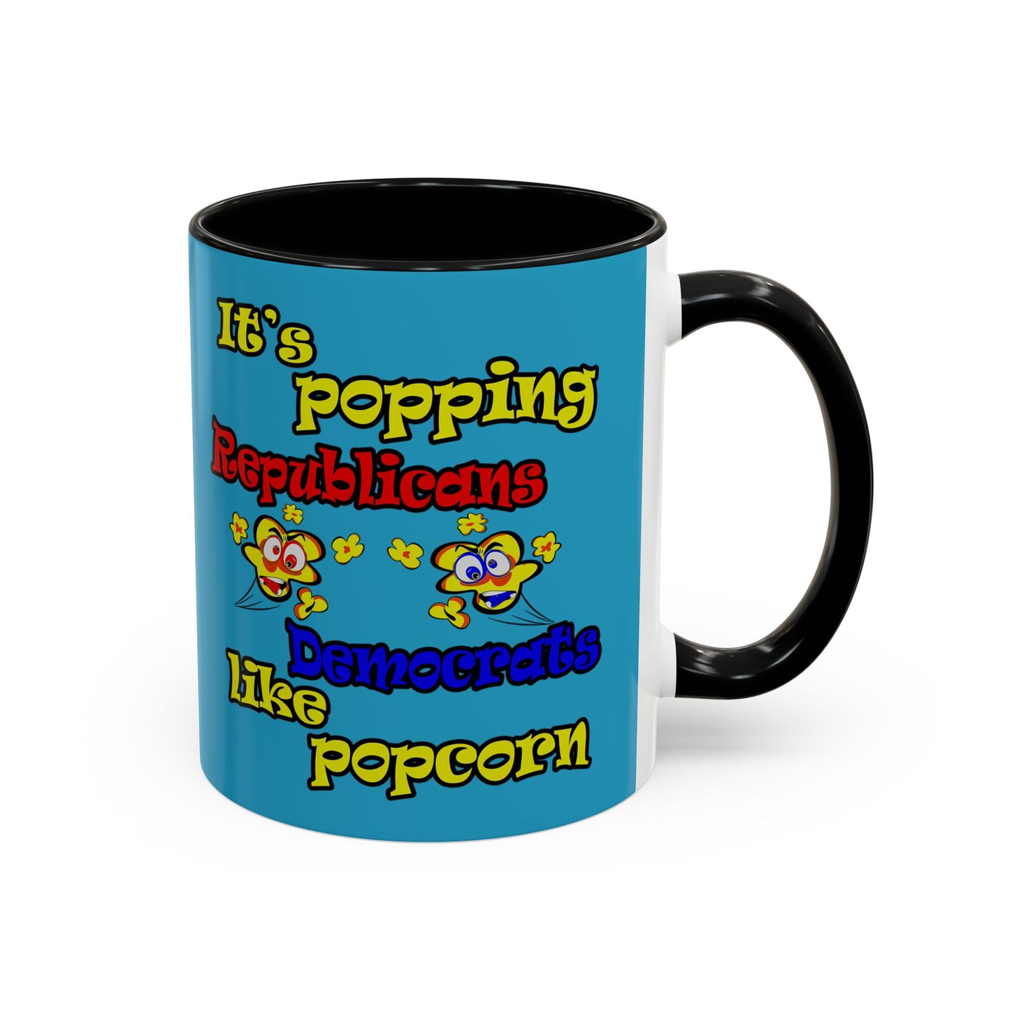 popping like popcorn - Accent Mug (turquoise)