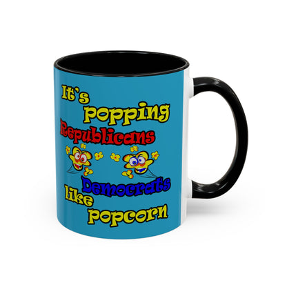 popping like popcorn - Accent Mug (turquoise)