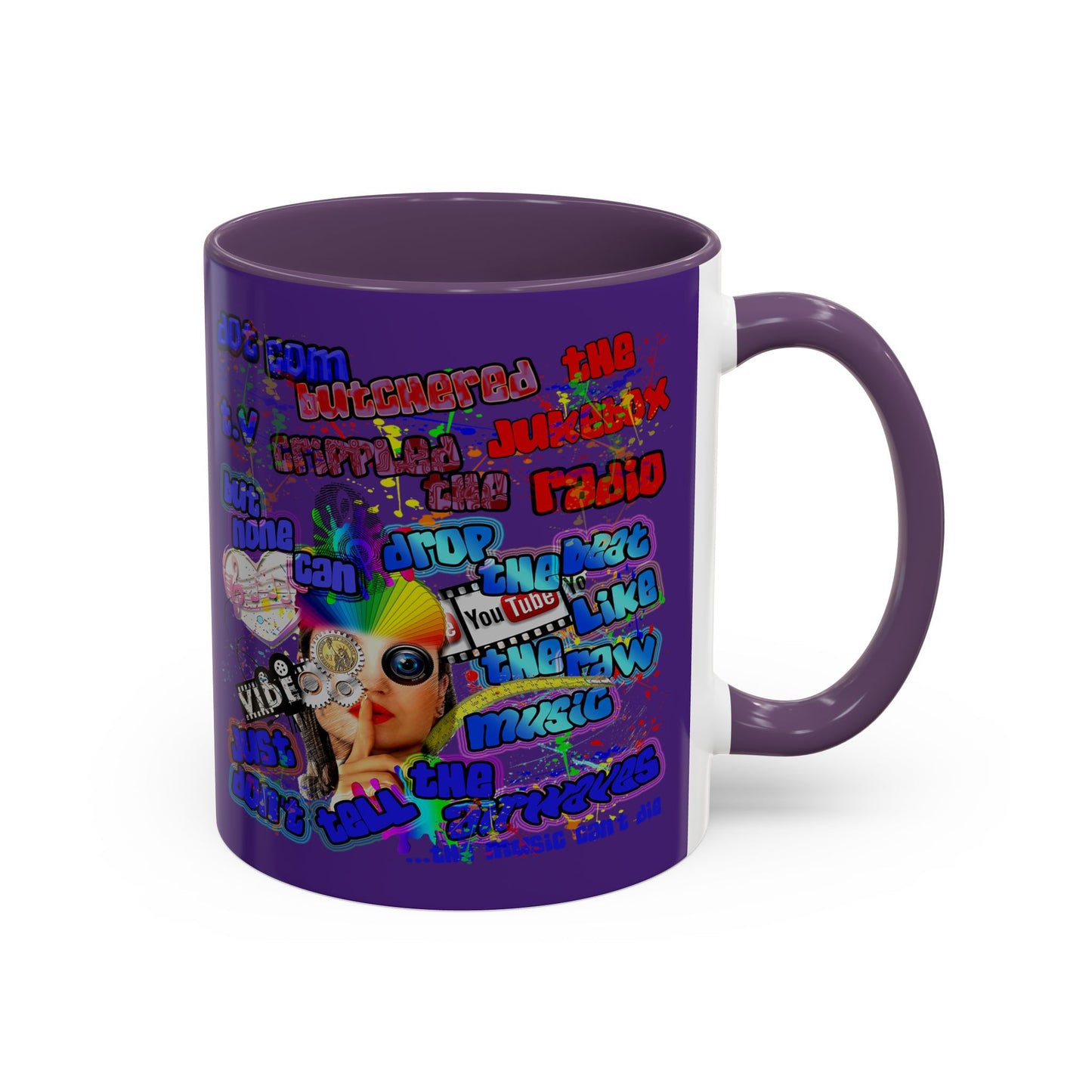 drop the beat - Accent Mug (purple)