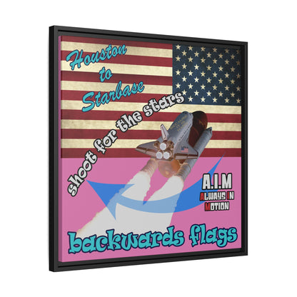 shoot for the stars - framed canvas art (light pink)