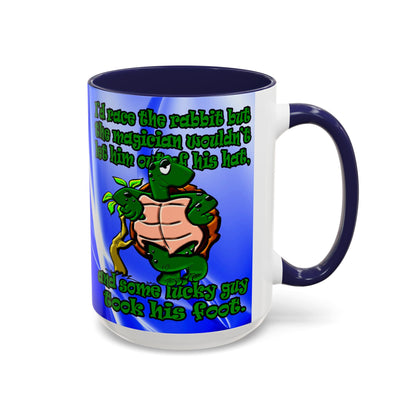 turtle race - Accent Mug (blue-white wave)