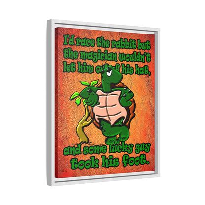 turtle race - framed canvas art (burnt orange)