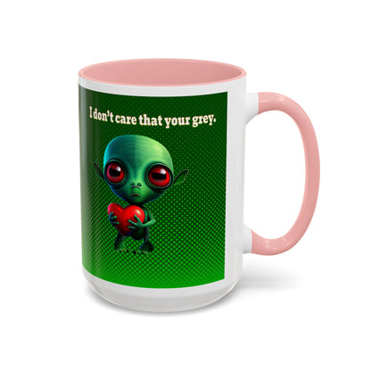 I don't care that your grey - Accent Mug (logo green)