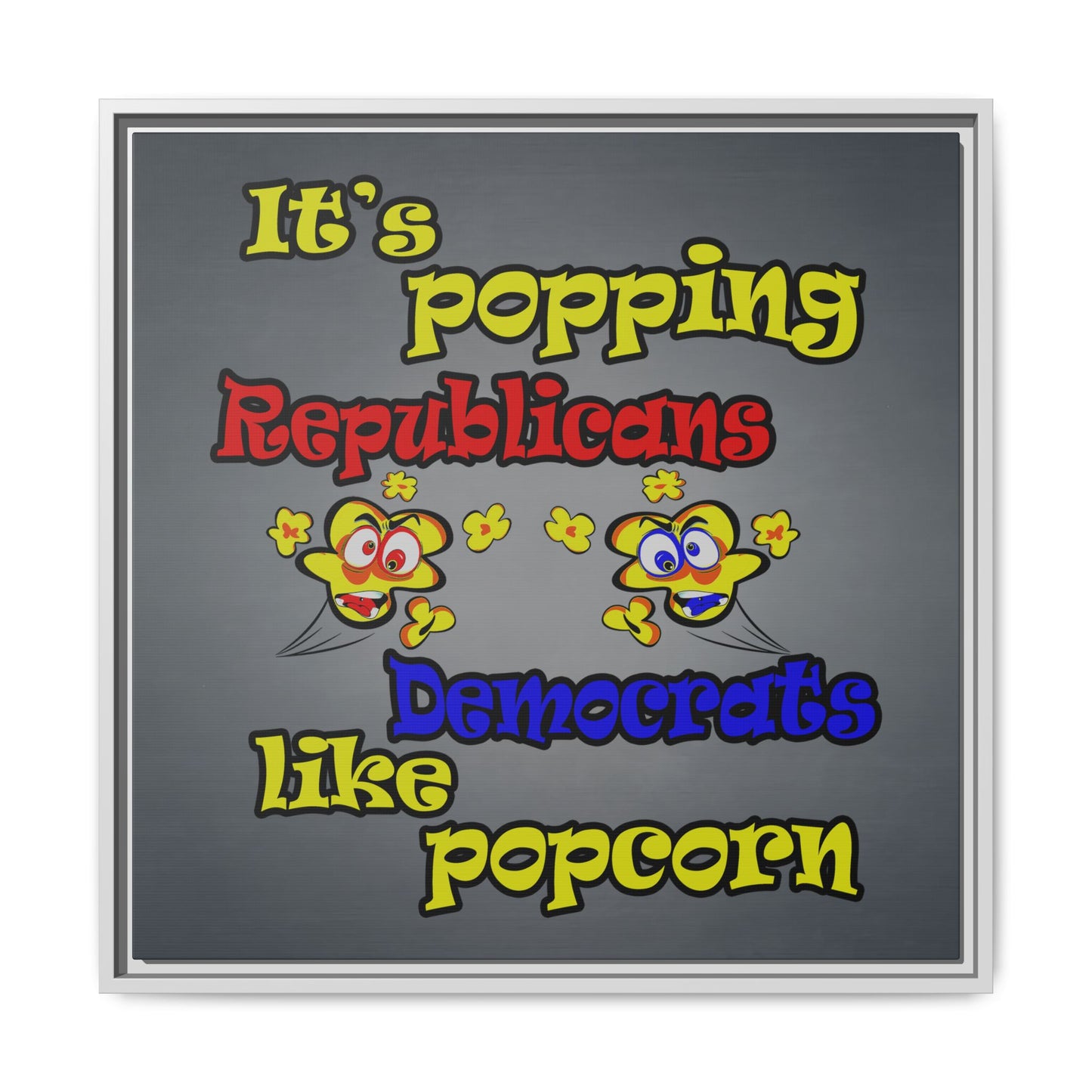 popping like popcorn - framed canvas art (grey-light grey)