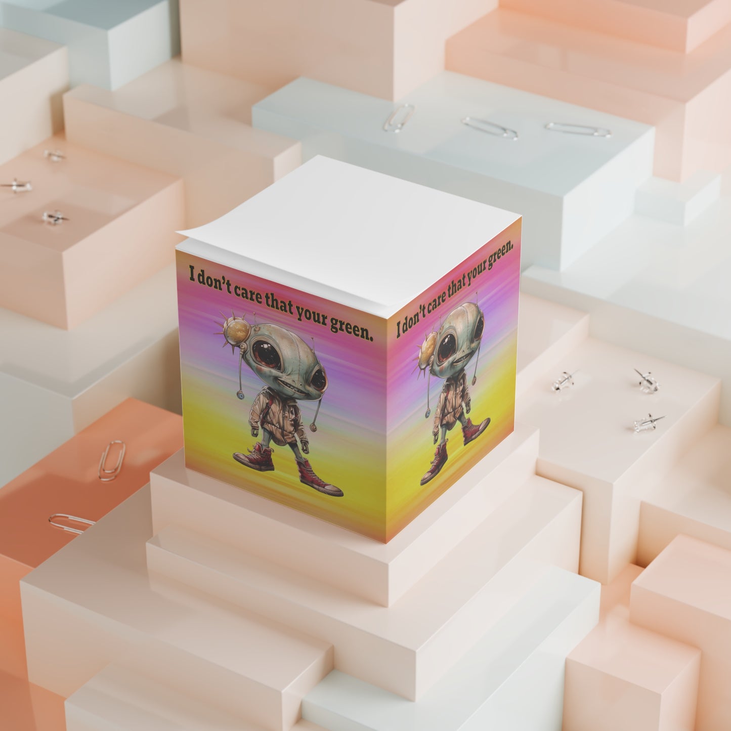 I don't care that your green - note cube (color blur)