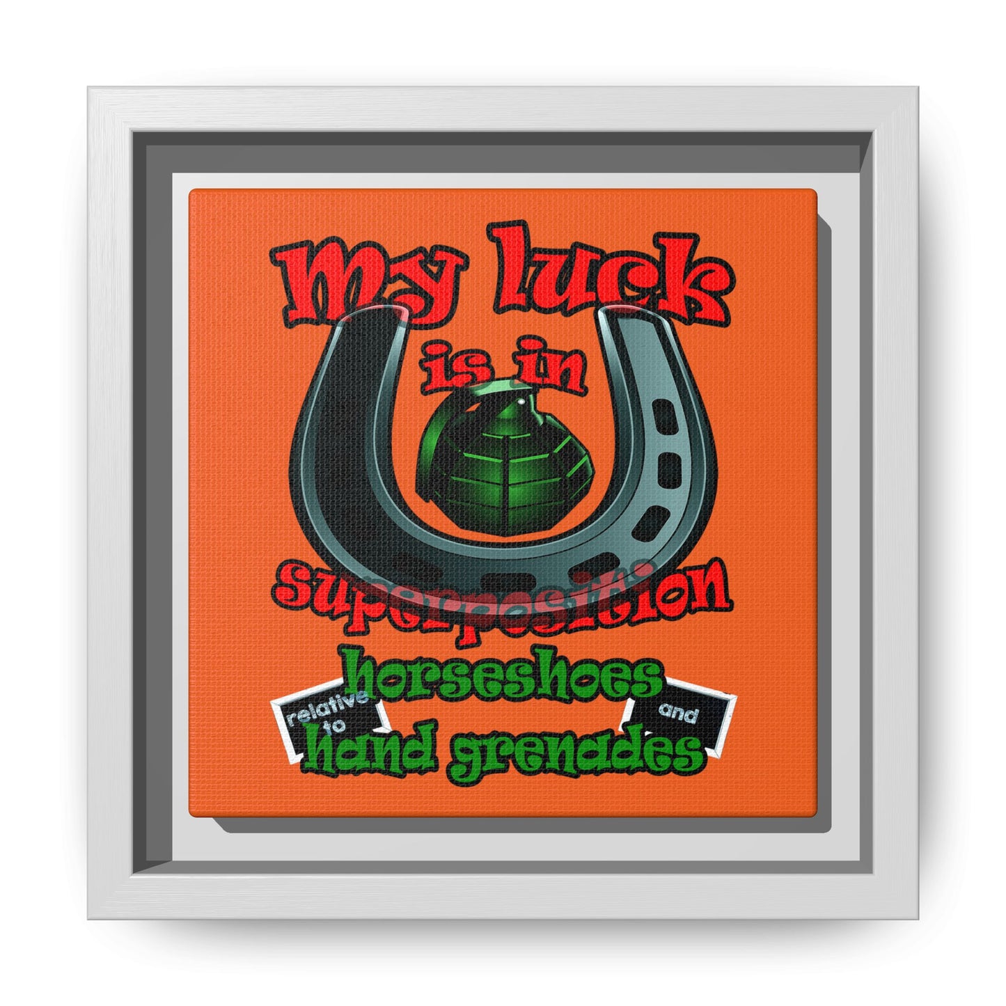 my luck - framed canvas art (orange)