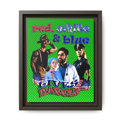 rw&b lives matter - framed canvas art (logo green)