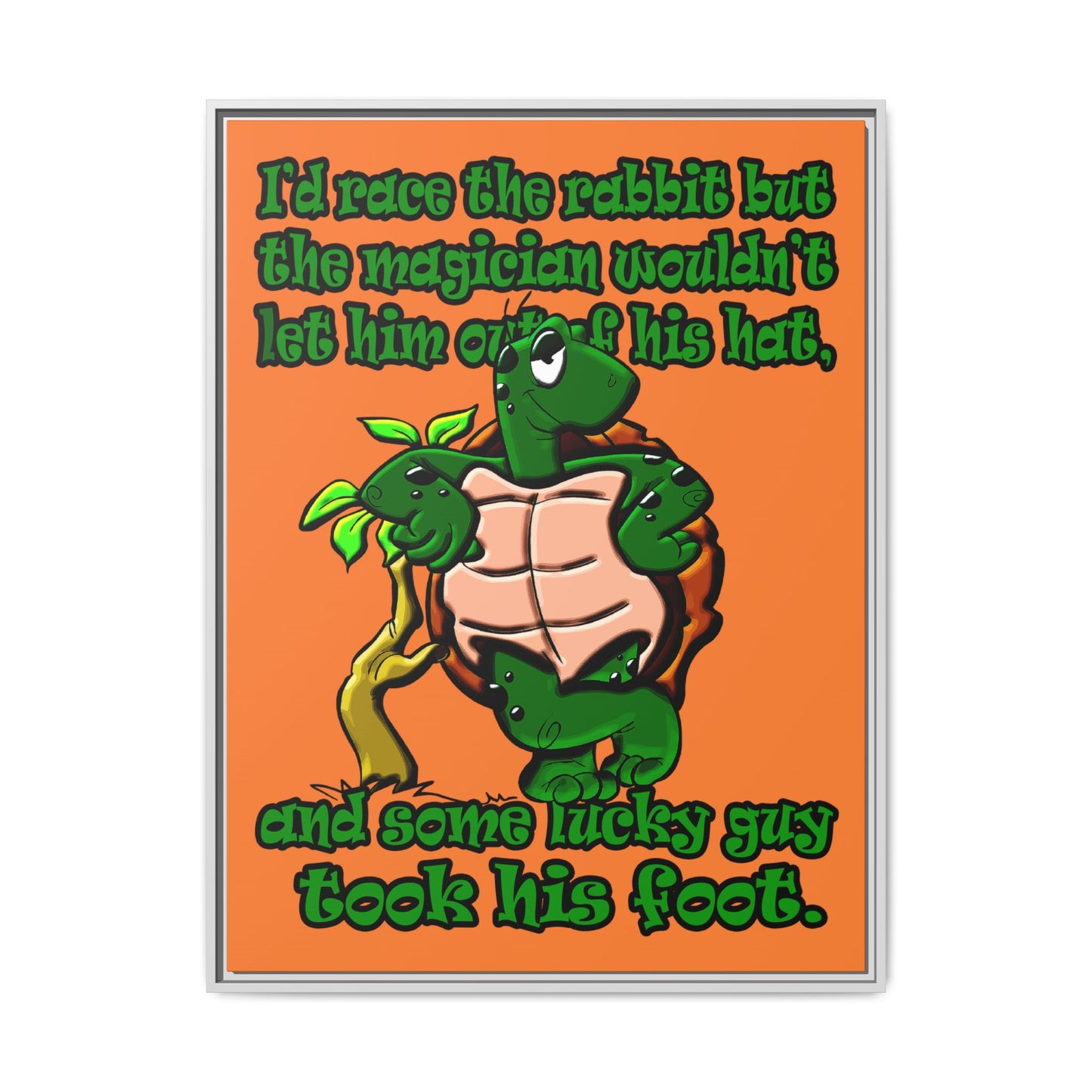 turtle race - framed canvas art (crusta)