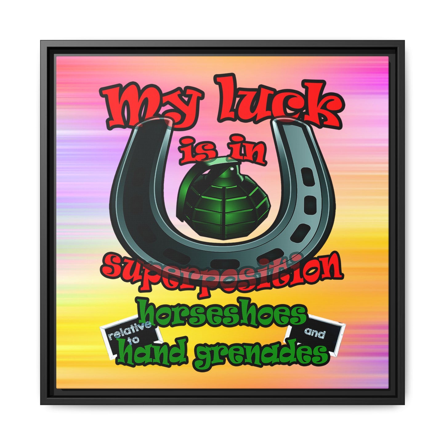 my luck - framed canvas art (color blur)