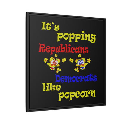 popping like popcorn - framed canvas art (black)