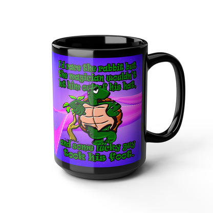 turtle race - Black Mug (purple-pink wave)