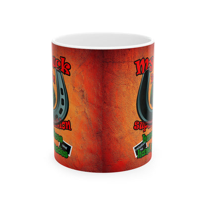 my luck - White Mug (burnt orange)
