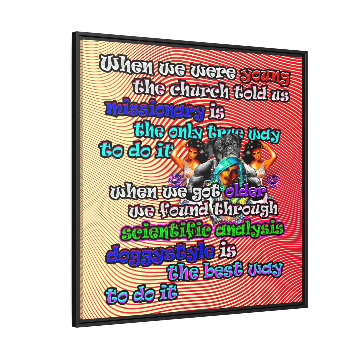doggystyle - framed canvas art (yellow-orange wave)