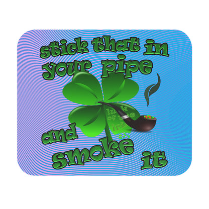 stick that in your pipe and smoke it - Mouse Pad (Rectangle) (light blue-purple wave)