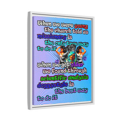 doggystyle - framed canvas art (light blue-purple wave)