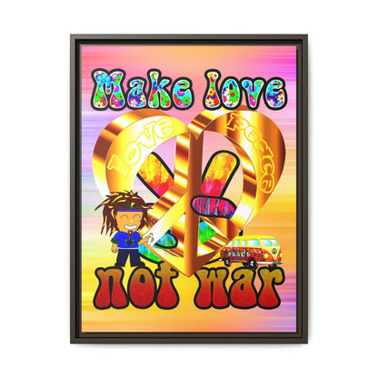 love peace - framed canvas art (color blur)