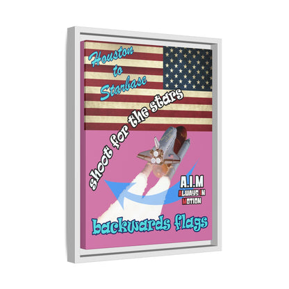 shoot for the stars - framed canvas art (light pink)